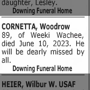 Obituary for Woodrow CORNETTA